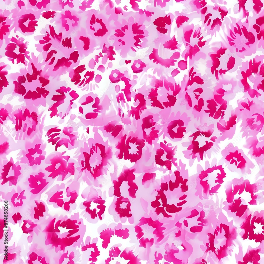 Obraz premium Modern Pink and Red Leopard Print Home Decor