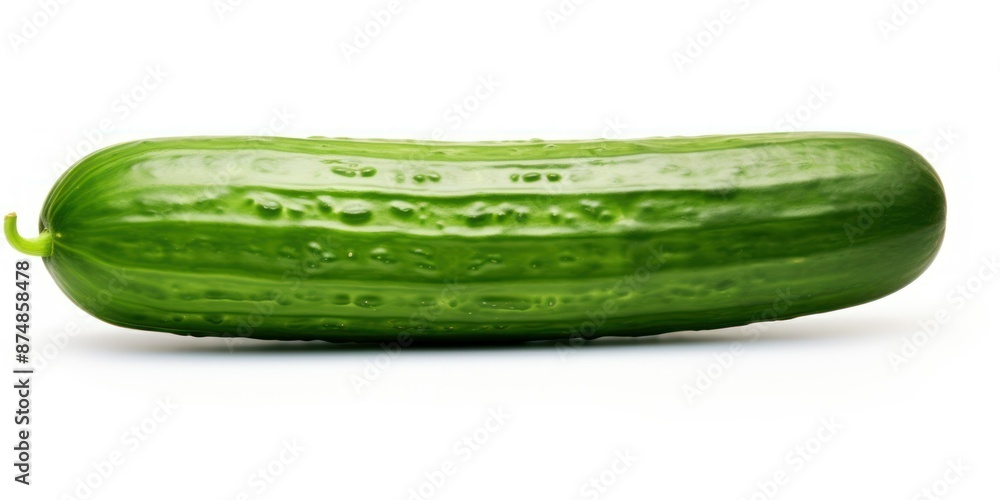 Fresh Green Cucumber on White Background Fresh Green Cucumber on White Background