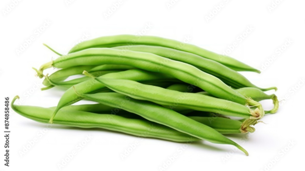 Fresh Green Beans Isolated on White Background Fresh Green Beans Isolated on White Background