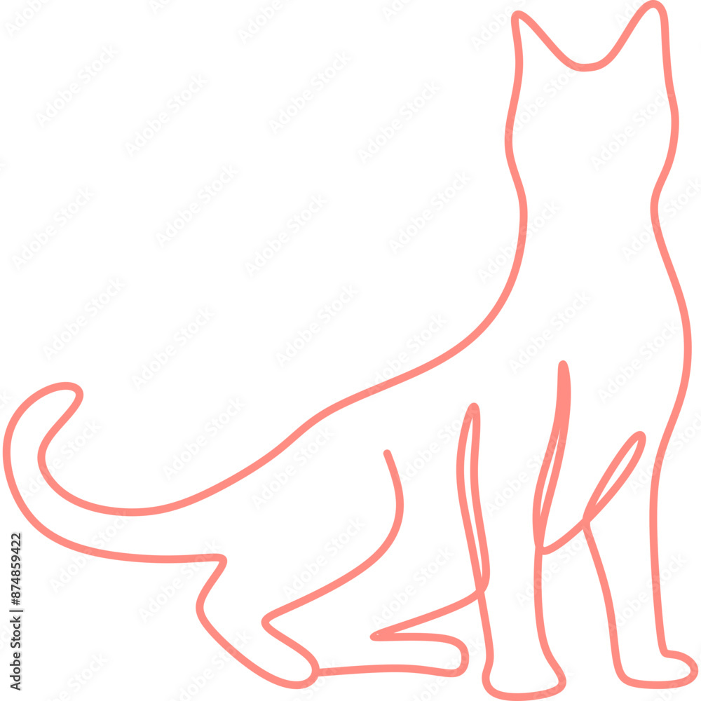 Monoline Cat Line Art Monoline Cat Line Art