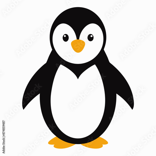 Pumguim vector illustration, animal  isolated on white, Pumguim silhouette, penguin on the snow vector art