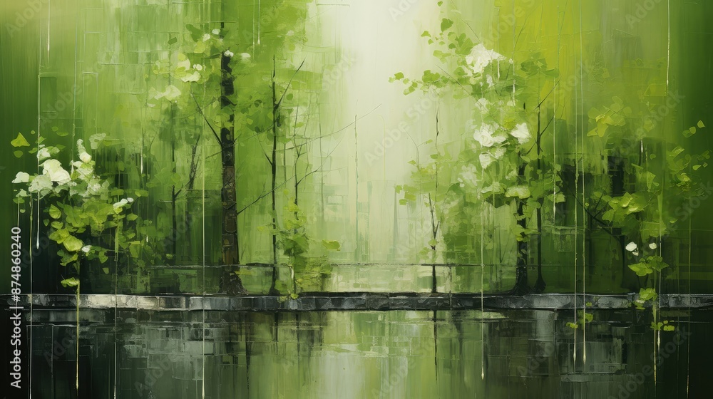 Lush green abstracts in natural serenity Lush green abstracts in natural serenity