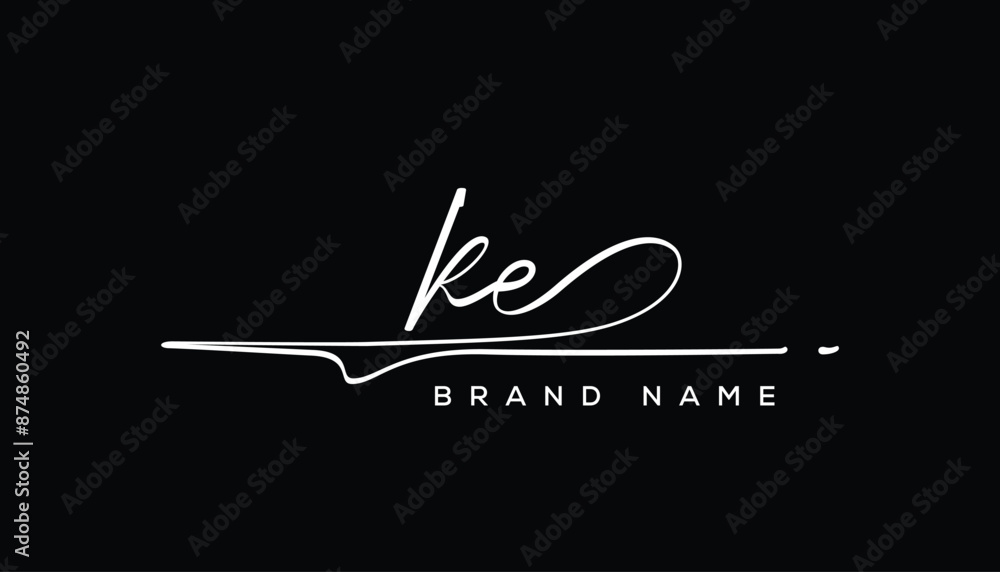 KE letter beauty handwriting vector logo. KE letter beauty handwriting vector logo.