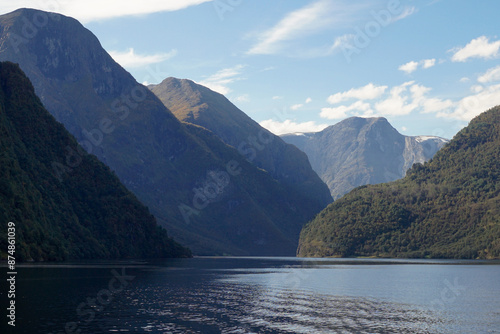 Mountain landscape at the Fjord, Norway.