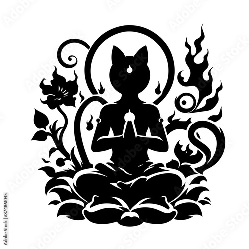 silhouette of a yoga shilloute vector