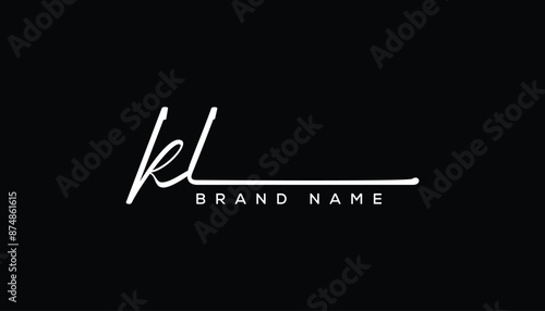 KL letter beauty handwriting vector logo. 