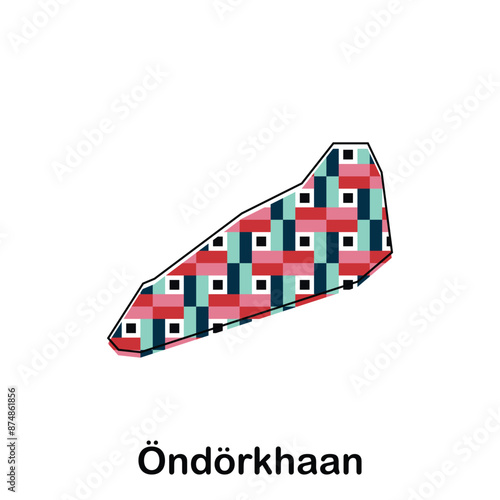 Ondorkhaan map. vector map of Mongolia Country colorful design, illustration design template on white background photo