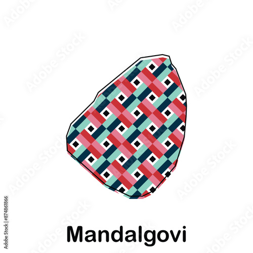 Mandalgovi map. vector map of Mongolia Country colorful design, illustration design template on white background photo