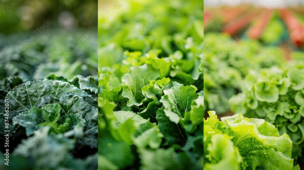 Green Lettuce in a Garden Close Up Green Lettuce in a Garden Close Up