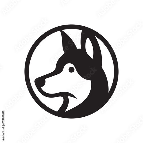 Dog had , logo , icon ,silhouette vector, clip art