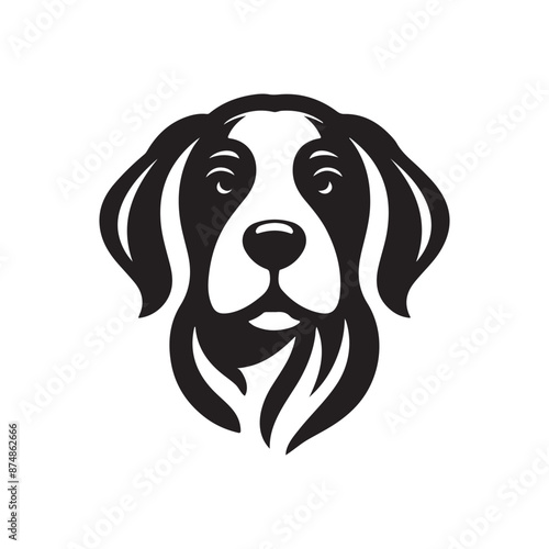 Dog had , logo , icon ,silhouette vector, clip art