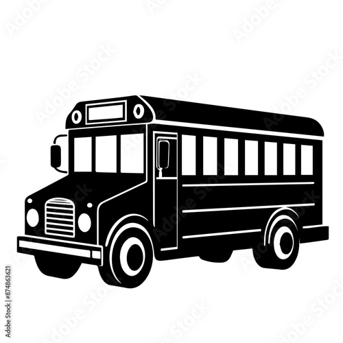 Vector icon of school bus. Back to school theme.