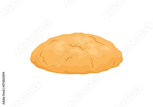 Sweet homemade cookie isolated on white background. Vector cartoon flat illustration of baking.
