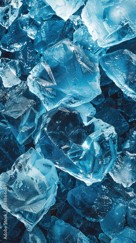 Obraz premium Icy Background with Big Ice Pieces