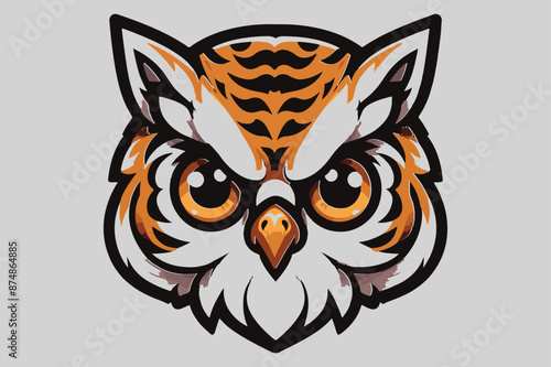 owl head emoji sticker  white background
