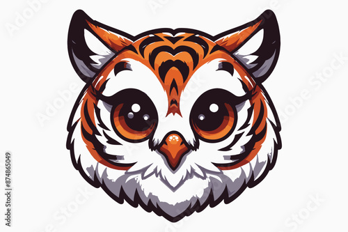 owl head emoji sticker  white background
