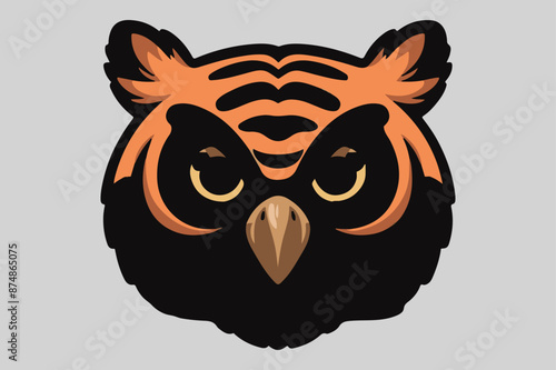 owl head emoji sticker  white background