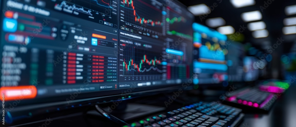 Stock Market Analysis on Computer Screen. Stock Market Analysis on Computer Screen.