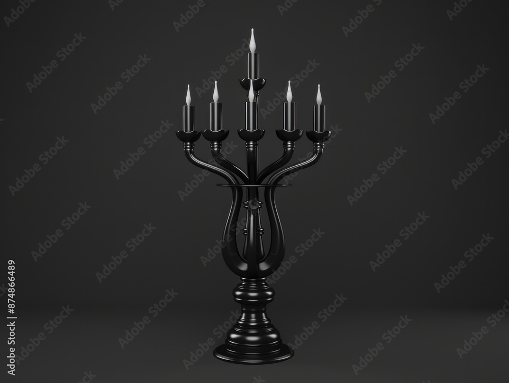 Black Candelabra with Five Candles, Black Candelabra with Five Candles,