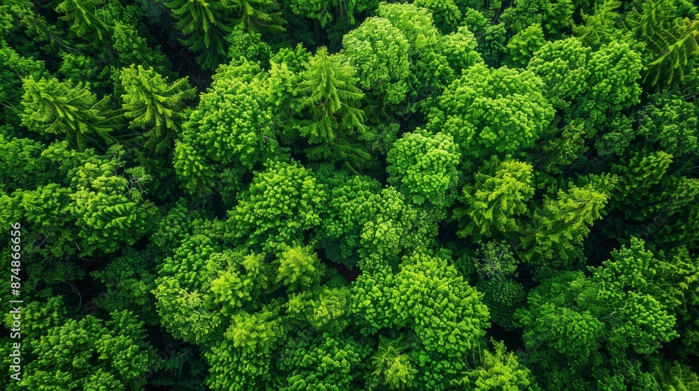 Aerial Top View Of Green Trees In A Forest, Highlighting The Role Of Dense Green Trees In Capturing Co2 Aerial Top View Of Green Trees In A Forest, Highlighting The Role Of Dense Green Trees In Capturing Co2