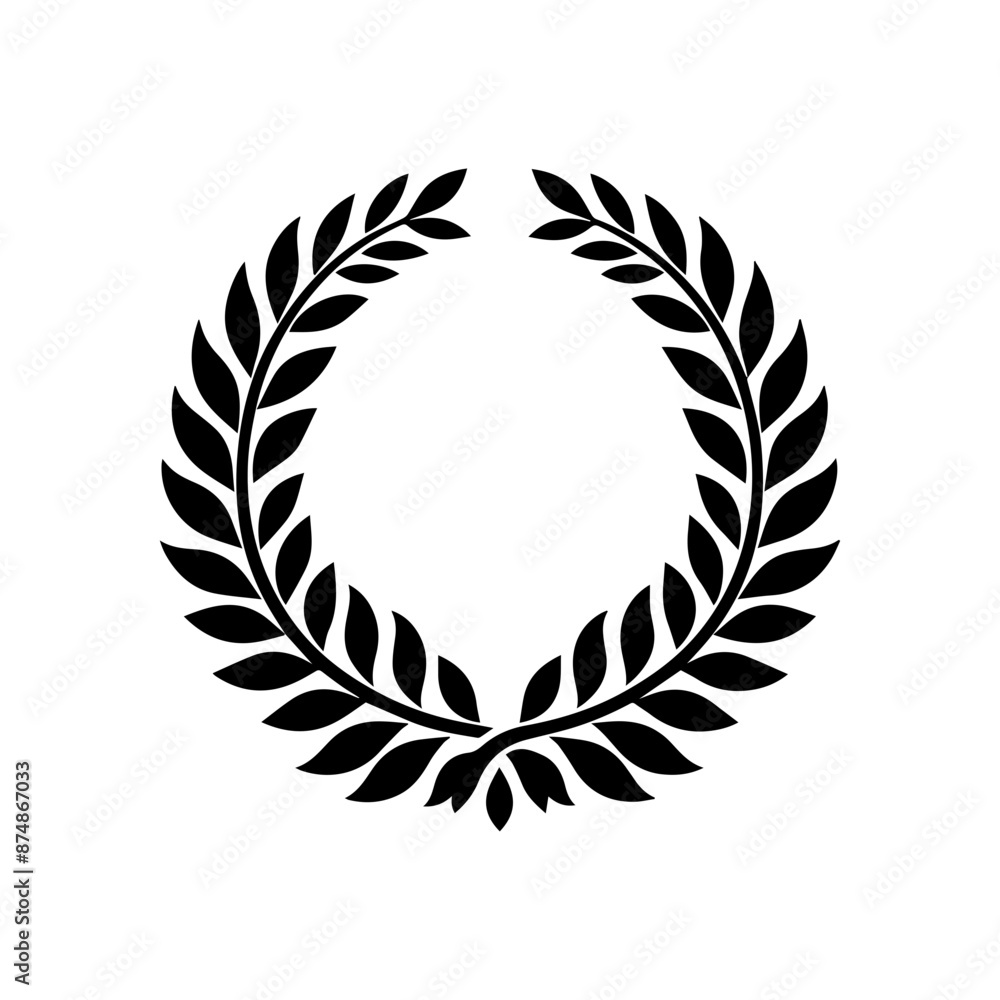 Simple black laurel wreath vector icon Simple black laurel wreath vector icon