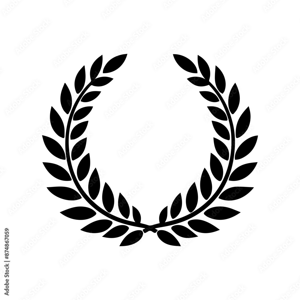 Simple black laurel wreath vector icon Simple black laurel wreath vector icon