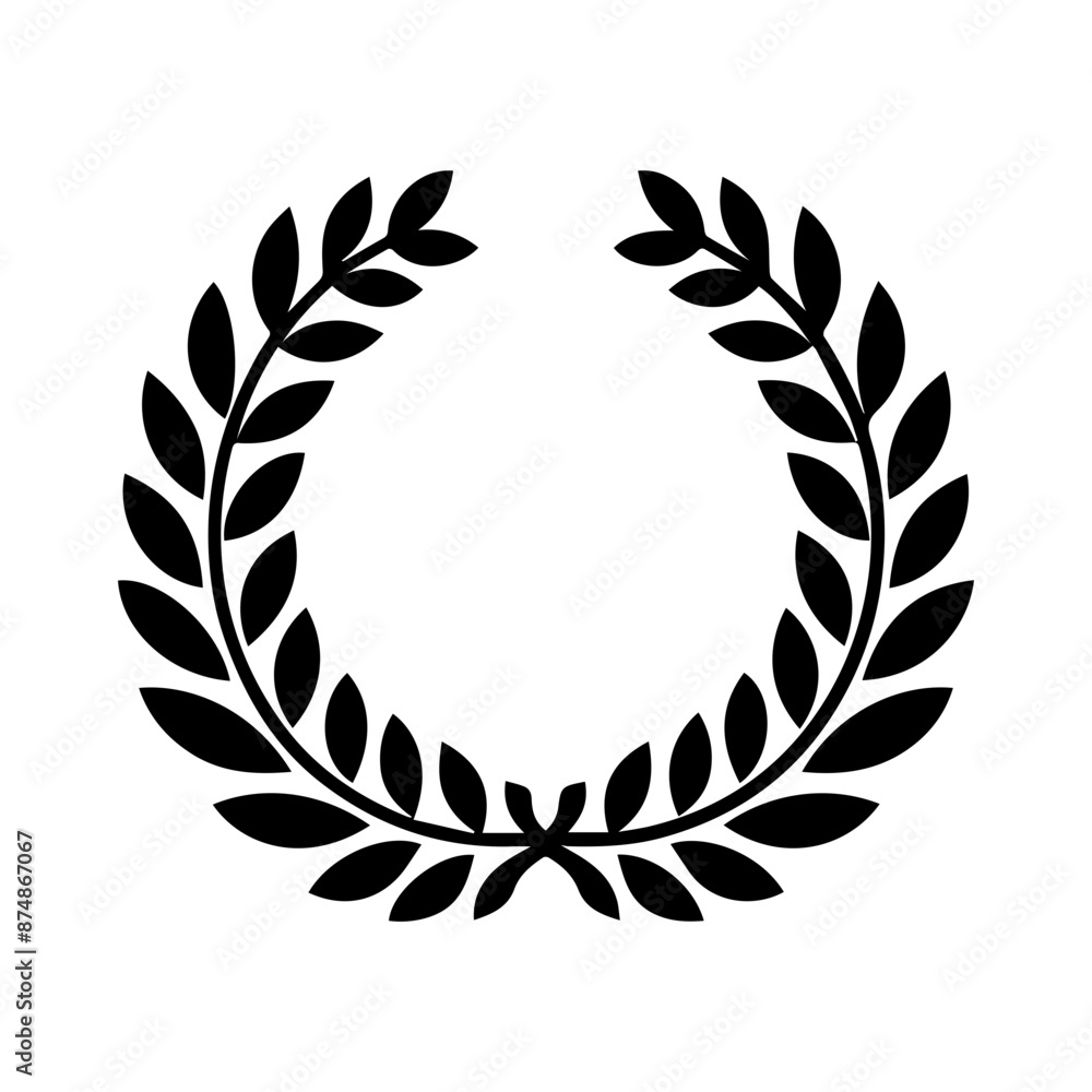Simple black laurel wreath vector icon Simple black laurel wreath vector icon