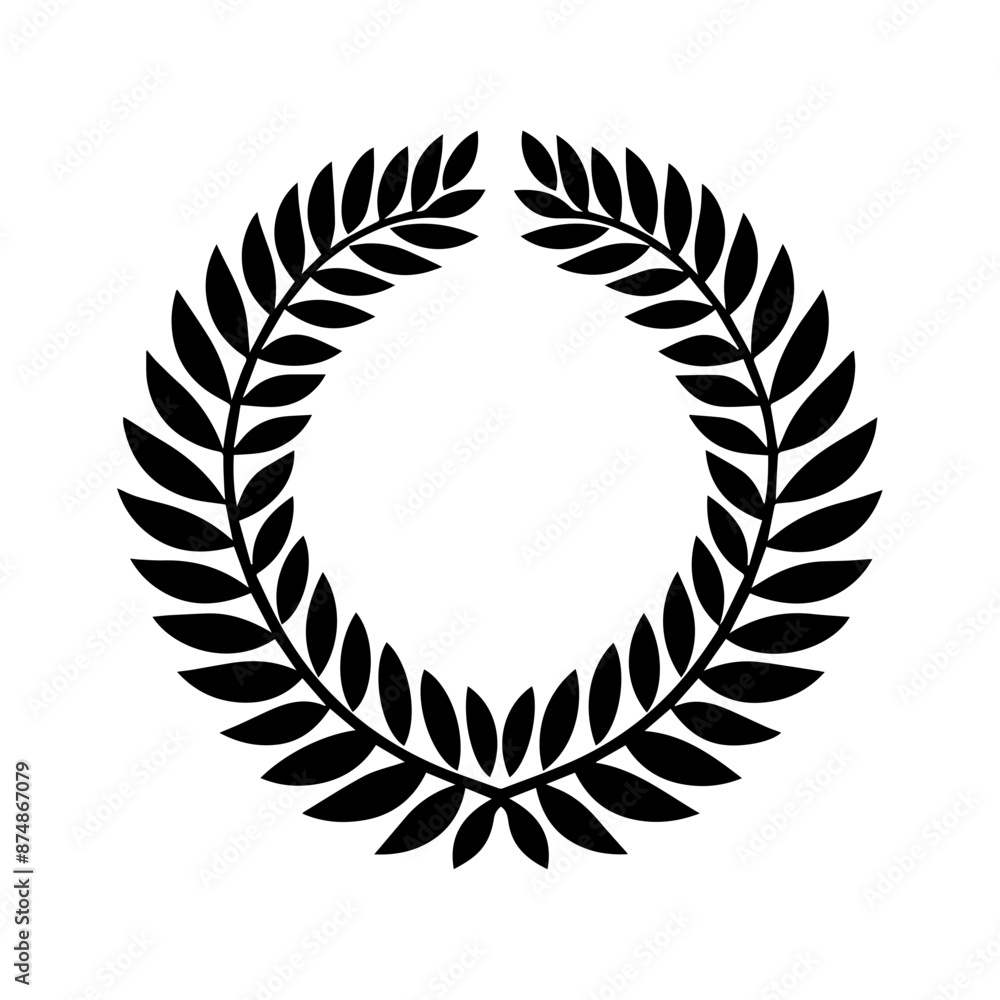 Simple black laurel wreath vector icon Simple black laurel wreath vector icon