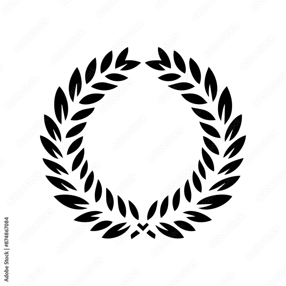 Simple black laurel wreath vector icon Simple black laurel wreath vector icon