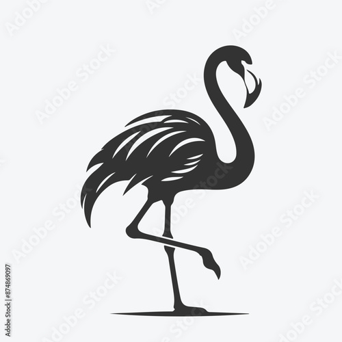 Majestic Flamingo Silhouette Against Sunset Sky