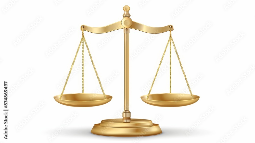 Shiny Gold Scales of Justice Detailed Illustration on White Background for Law and Legal Concepts Shiny Gold Scales of Justice Detailed Illustration on White Background for Law and Legal Concepts