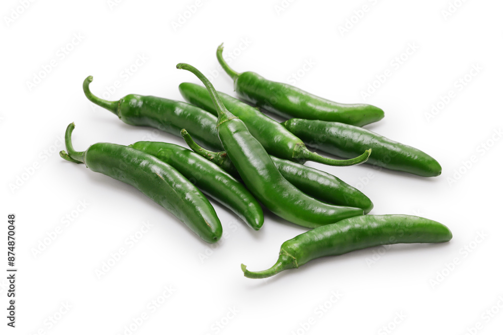 serrano peppers isolated on a white background serrano peppers isolated on a white background