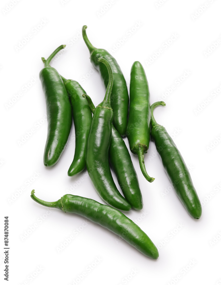 serrano peppers isolated on a white background serrano peppers isolated on a white background