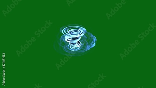Digital Crystal Tornado on Green Screen Liquid Crystal Swirl Green Screen Effect 