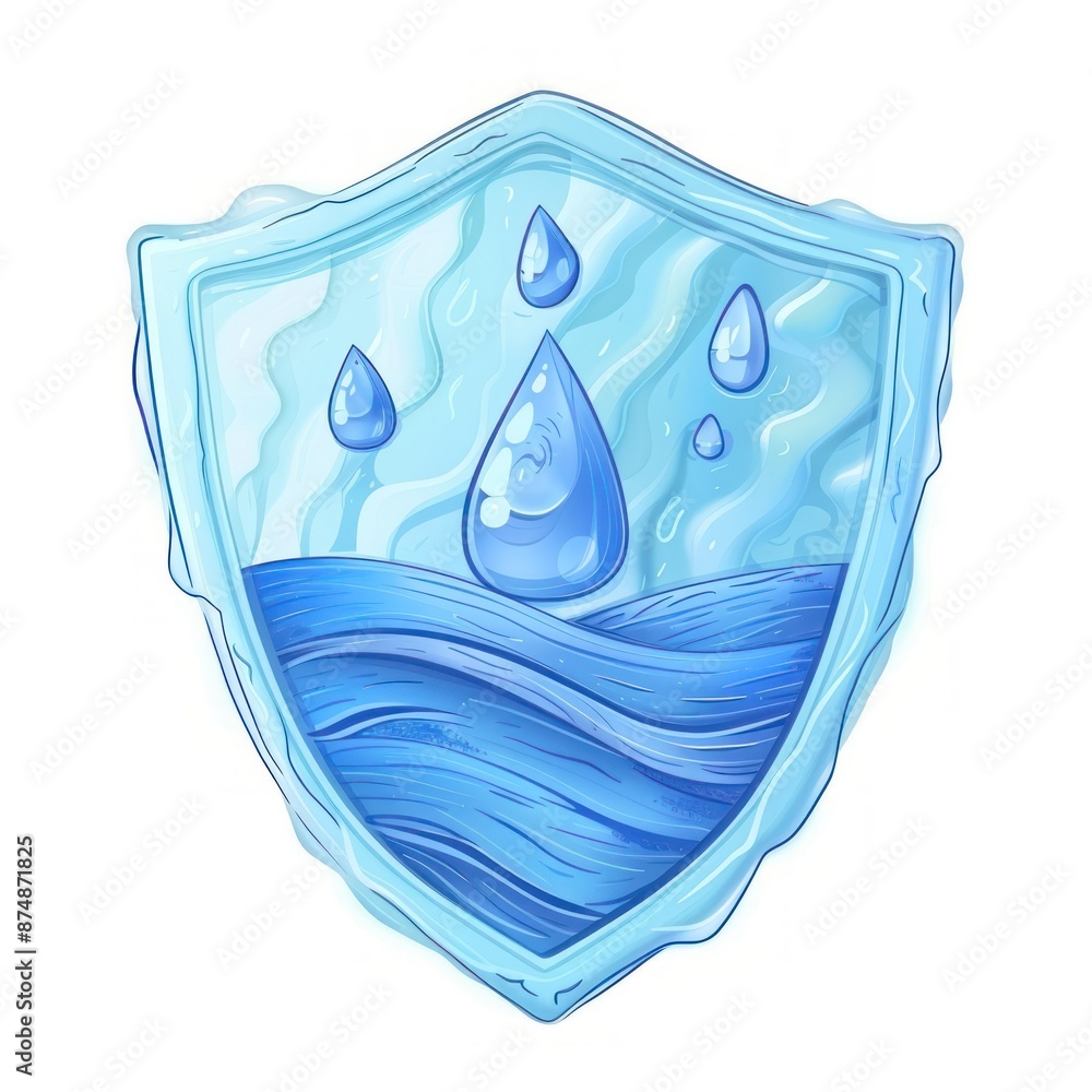 Obraz premium Water Protection Shield: A Symbol of Purity and Conservation