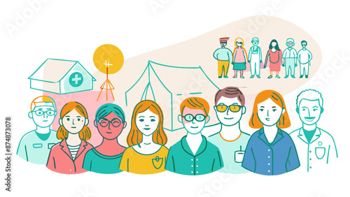 Diverse Community of People Representing Various Occupations and Lifestyles