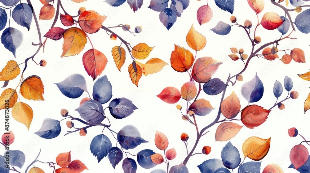 Elegant vine flower pattern with rich hues and intricate detailing, winding gracefully on a pristine white background Elegant vine flower pattern with rich hues and intricate detailing, winding gracefully on a pristine white background