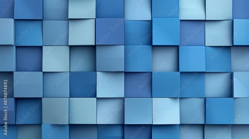 Blue gradient 3D square blocks in an abstract pattern. Blue gradient 3D square blocks in an abstract pattern.