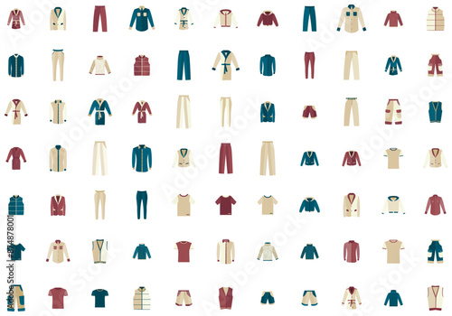 Vector men's clothes icon sets