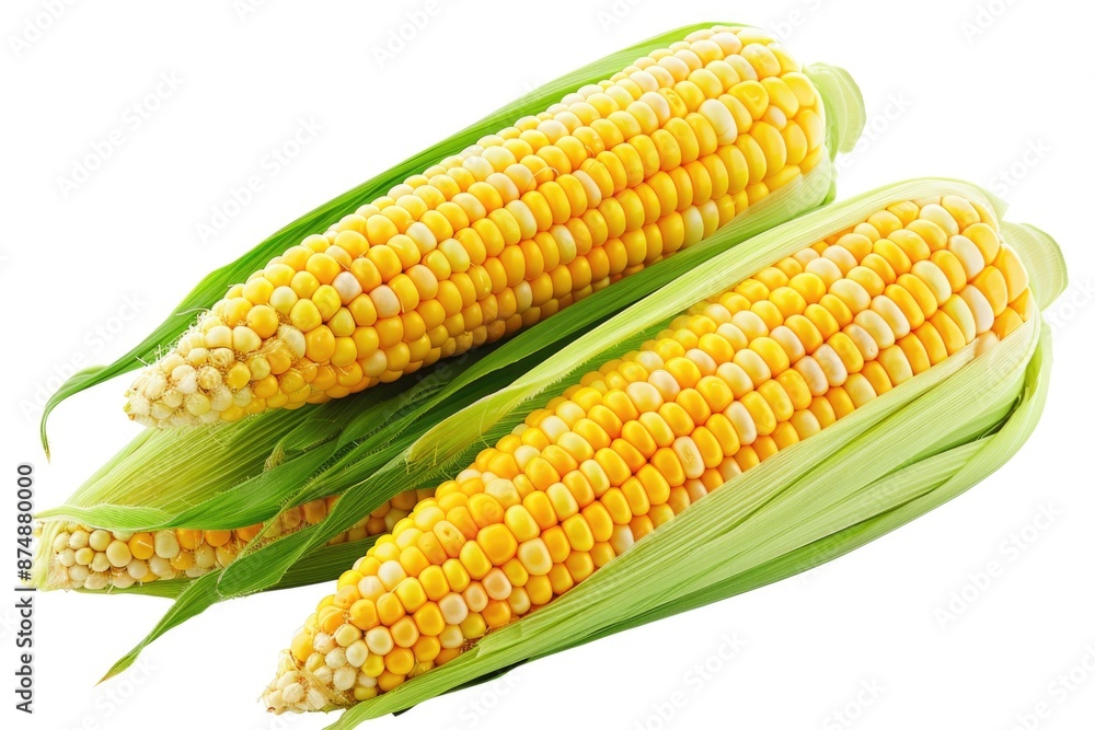 Corn Ears White Background Corn Ears White Background