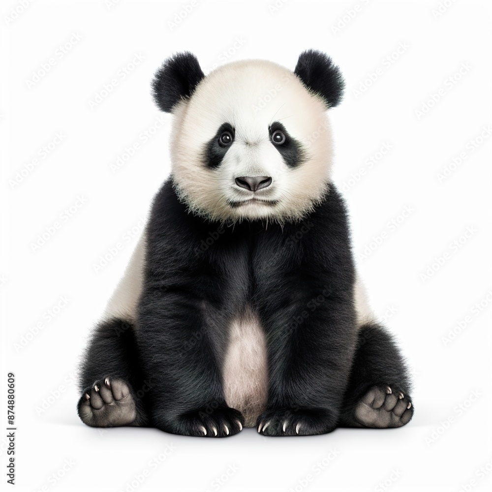 Naklejka premium giant panda isolated on white
