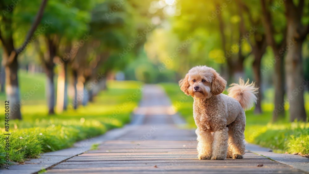 Poodle dog pooping on the walk path in the park, Poodle, dog, pooping, defecate, pet, walk path, park, outdoors, mess Poodle dog pooping on the walk path in the park, Poodle, dog, pooping, defecate, pet, walk path, park, outdoors, mess