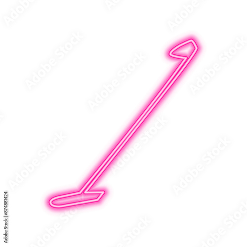 Illustration of neon number. Pink luminous number 1 isolated on transparent background.