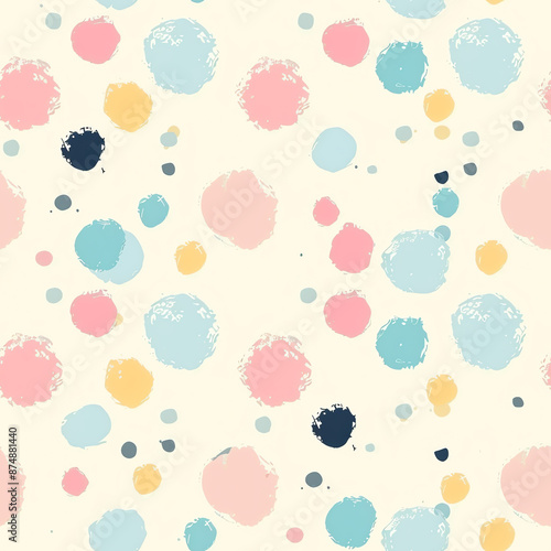 Polca dots pastel colors seamless pattern