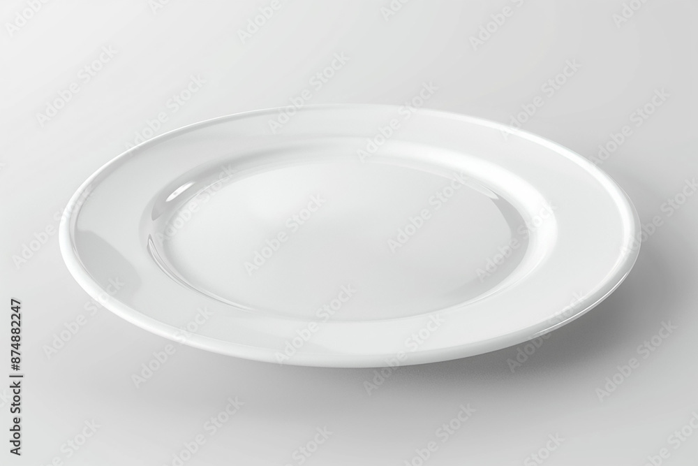 3D render of a white blank advertising plate on a white backdrop 3D render of a white blank advertising plate on a white backdrop