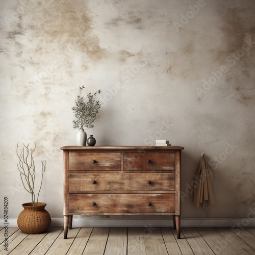 vintage room with wooden wall