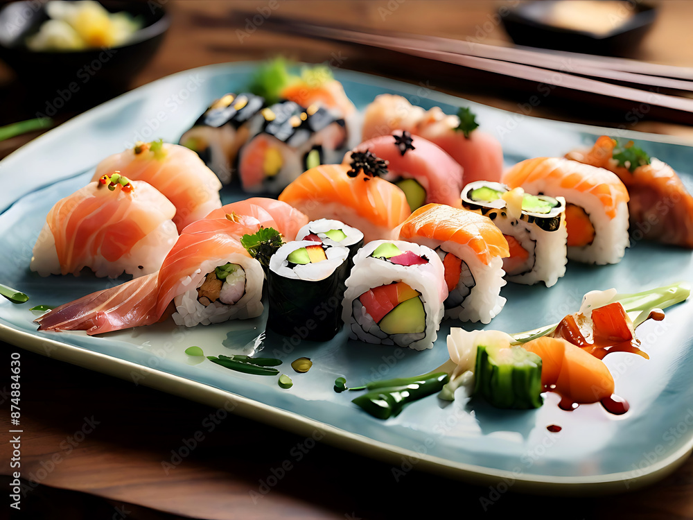 Simple Japanese sushi. Simple Japanese sushi.