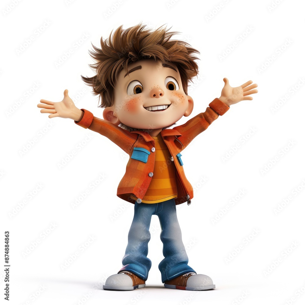 A 3D Illustration Of A Little Boy, Isolated On A White Background With A Clipping Path, Cheerful And Playful Pose A 3D Illustration Of A Little Boy, Isolated On A White Background With A Clipping Path, Cheerful And Playful Pose