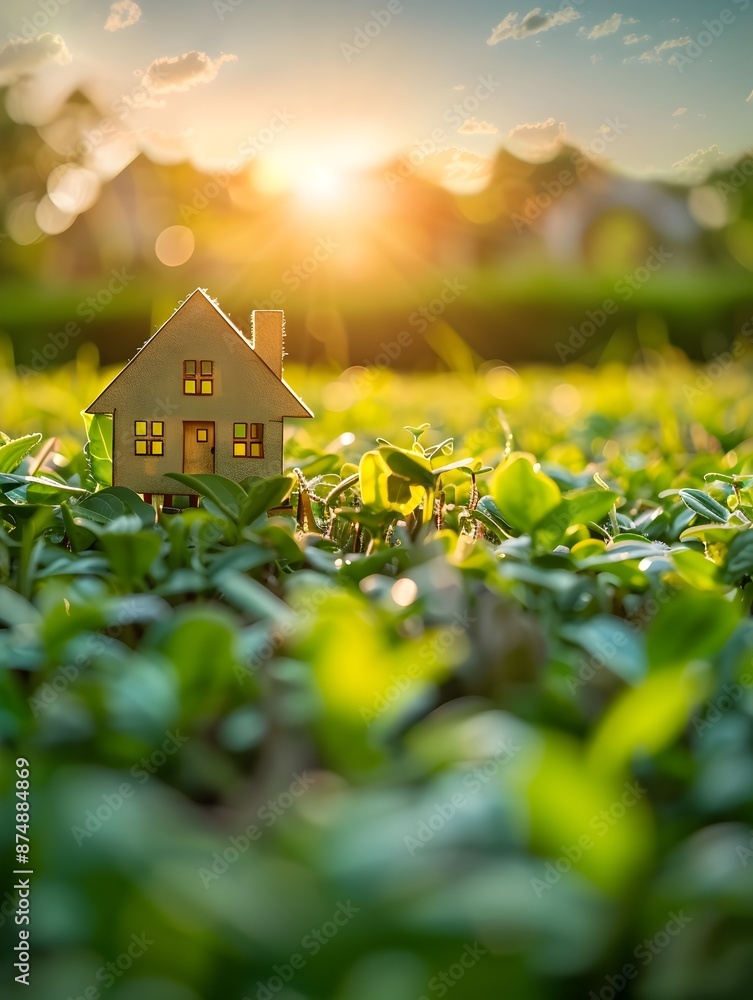 Real Estate Investment and Home Protection Concept in a Picturesque Rural Landscape Real Estate Investment and Home Protection Concept in a Picturesque Rural Landscape