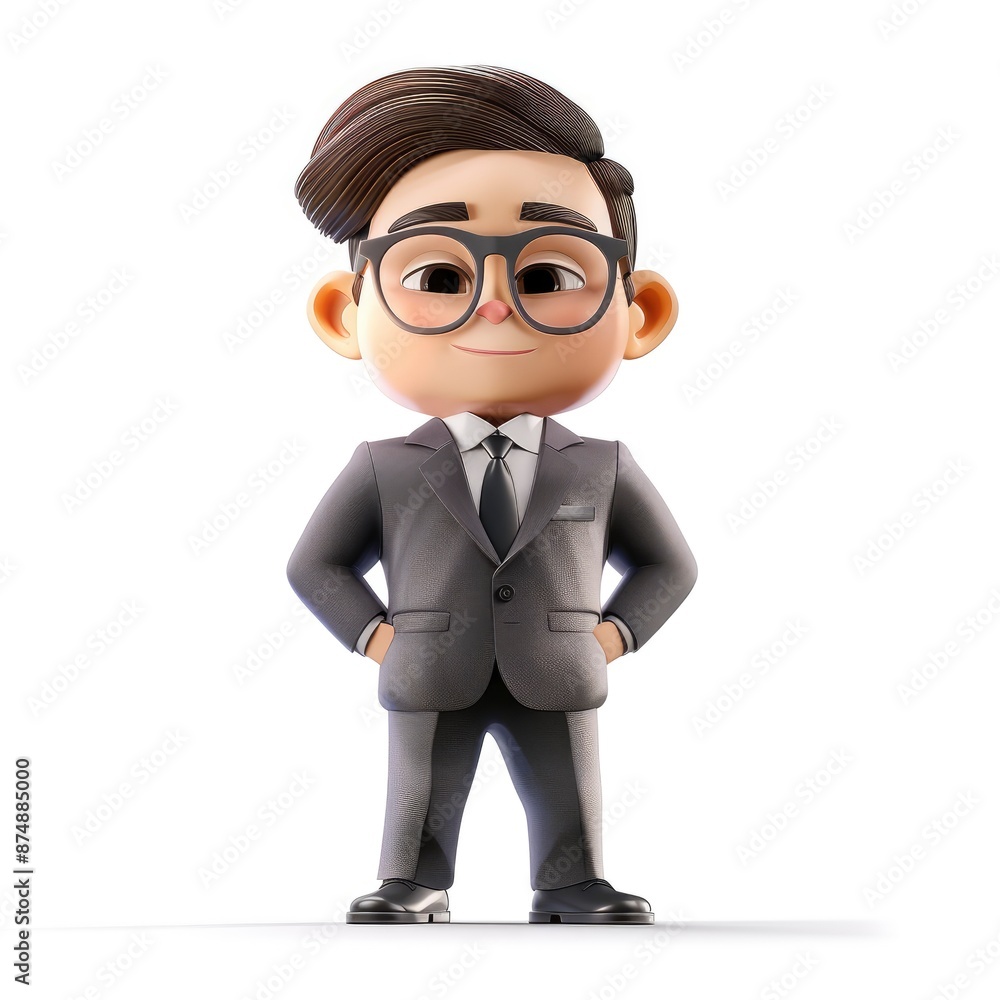 A 3D Illustration Of A Little Businessman In A Pose For Presentations, Confident And Professional Stance A 3D Illustration Of A Little Businessman In A Pose For Presentations, Confident And Professional Stance